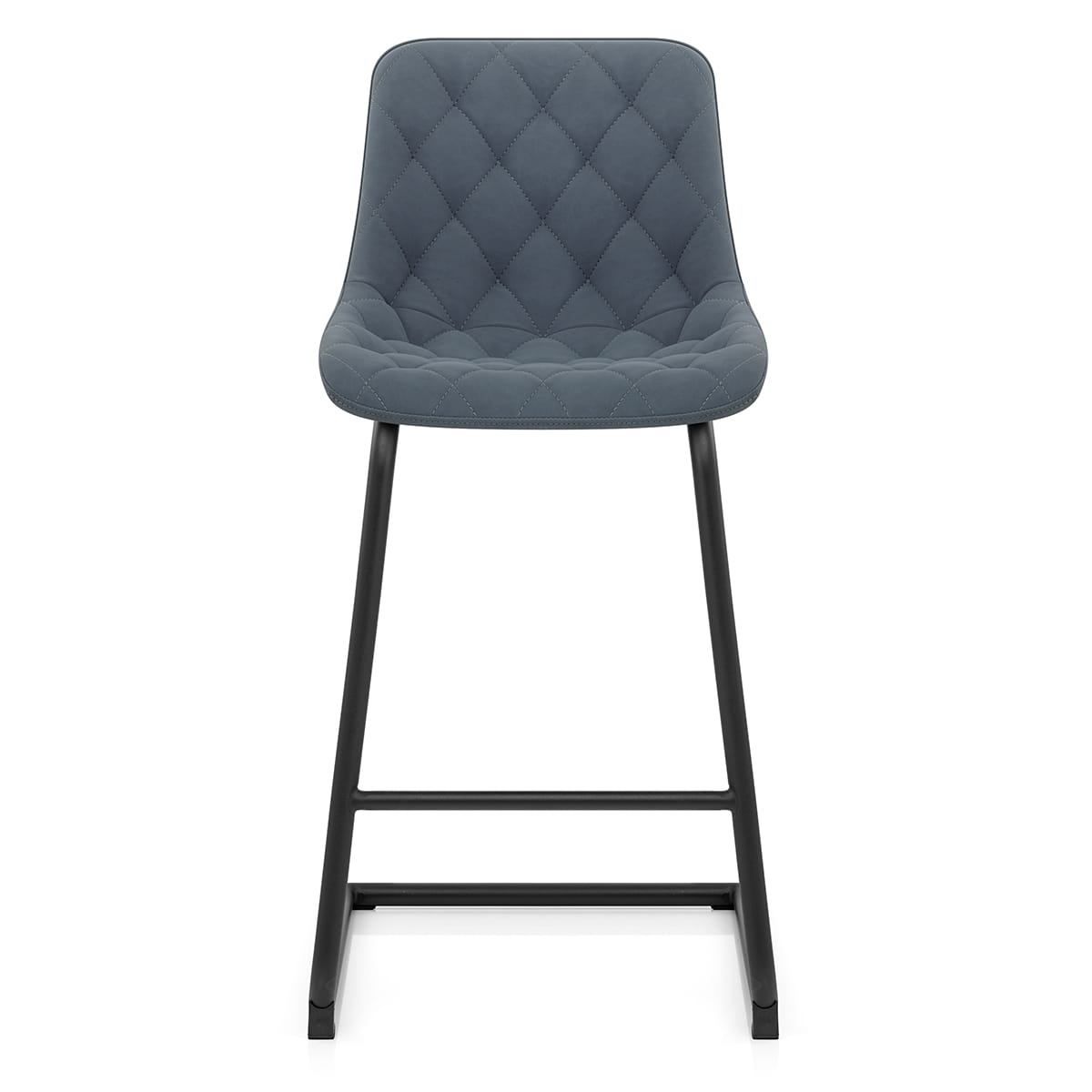 Sgabello Ecopelle Metallo - Soho Blu