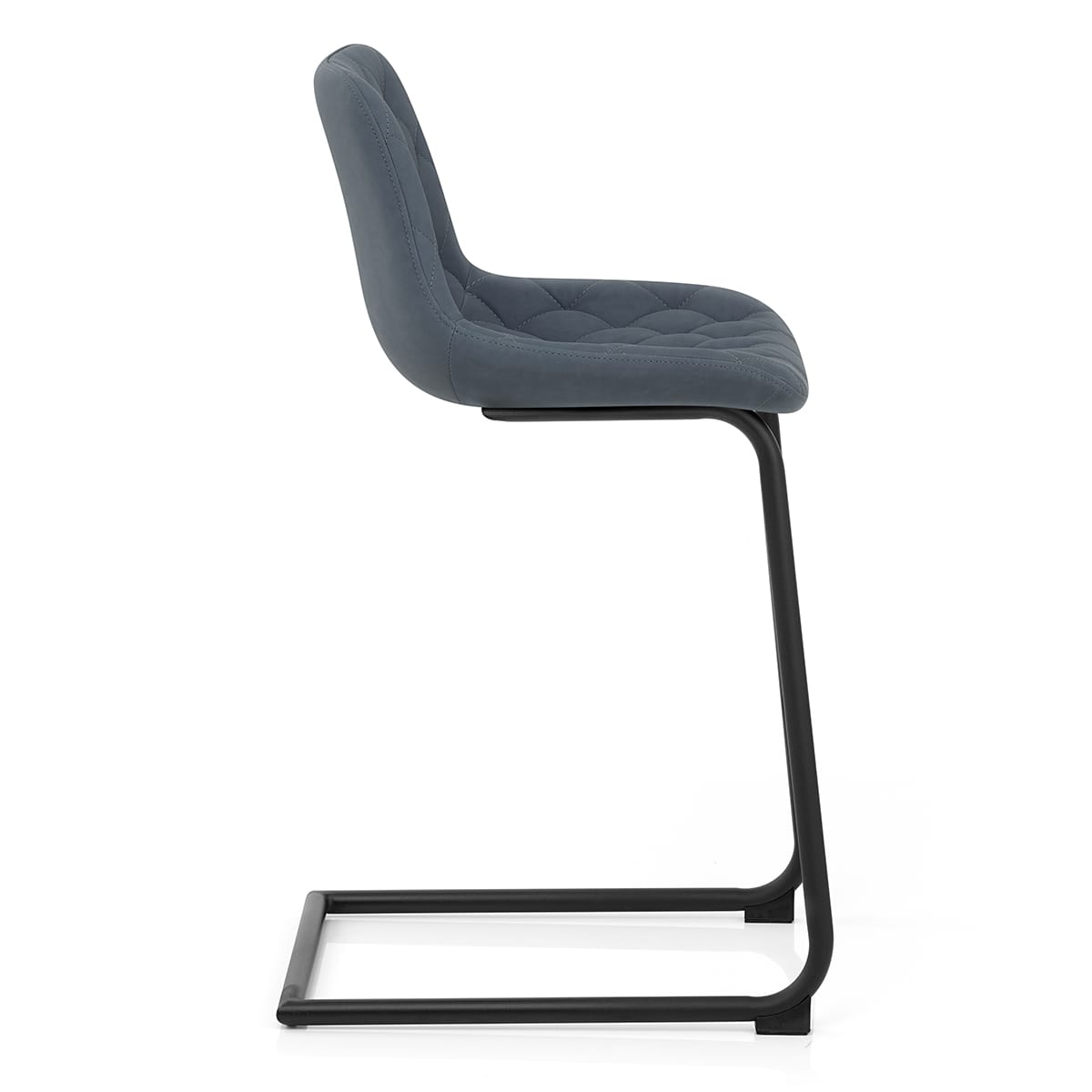 Sgabello Ecopelle Metallo - Soho Blu