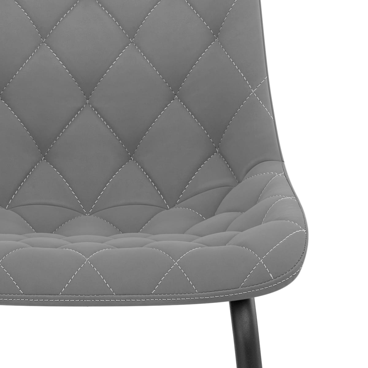 Sgabello Ecopelle Metallo - Soho Grigio