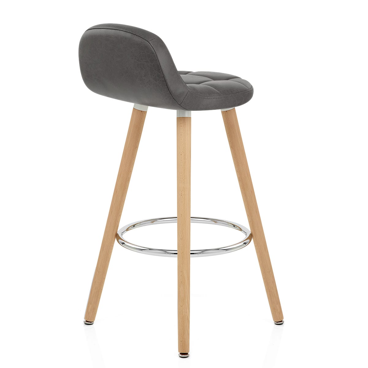 Sgabello Ecopelle Antica Legno - Sole Grigio