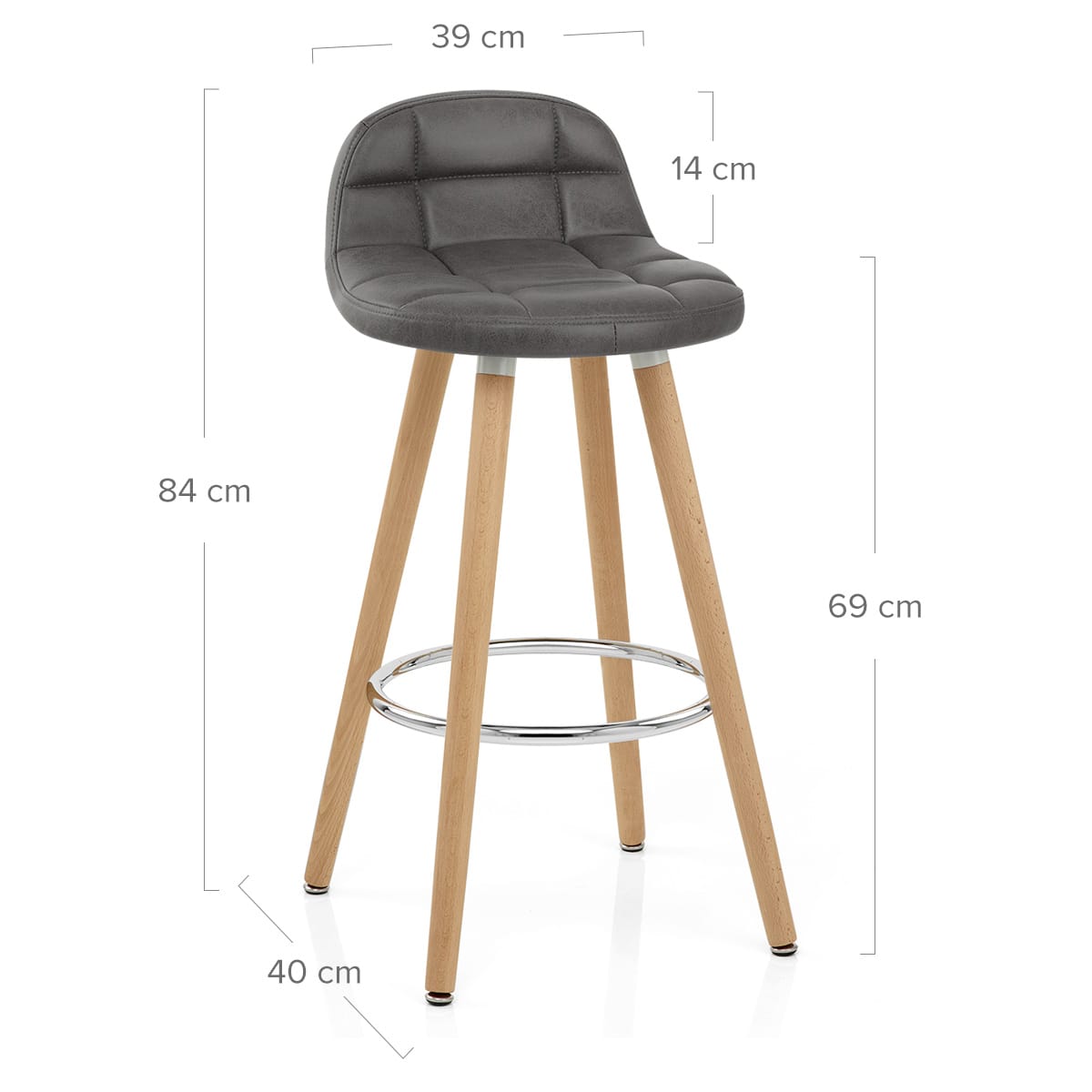 Sgabello Ecopelle Antica Legno - Sole Grigio