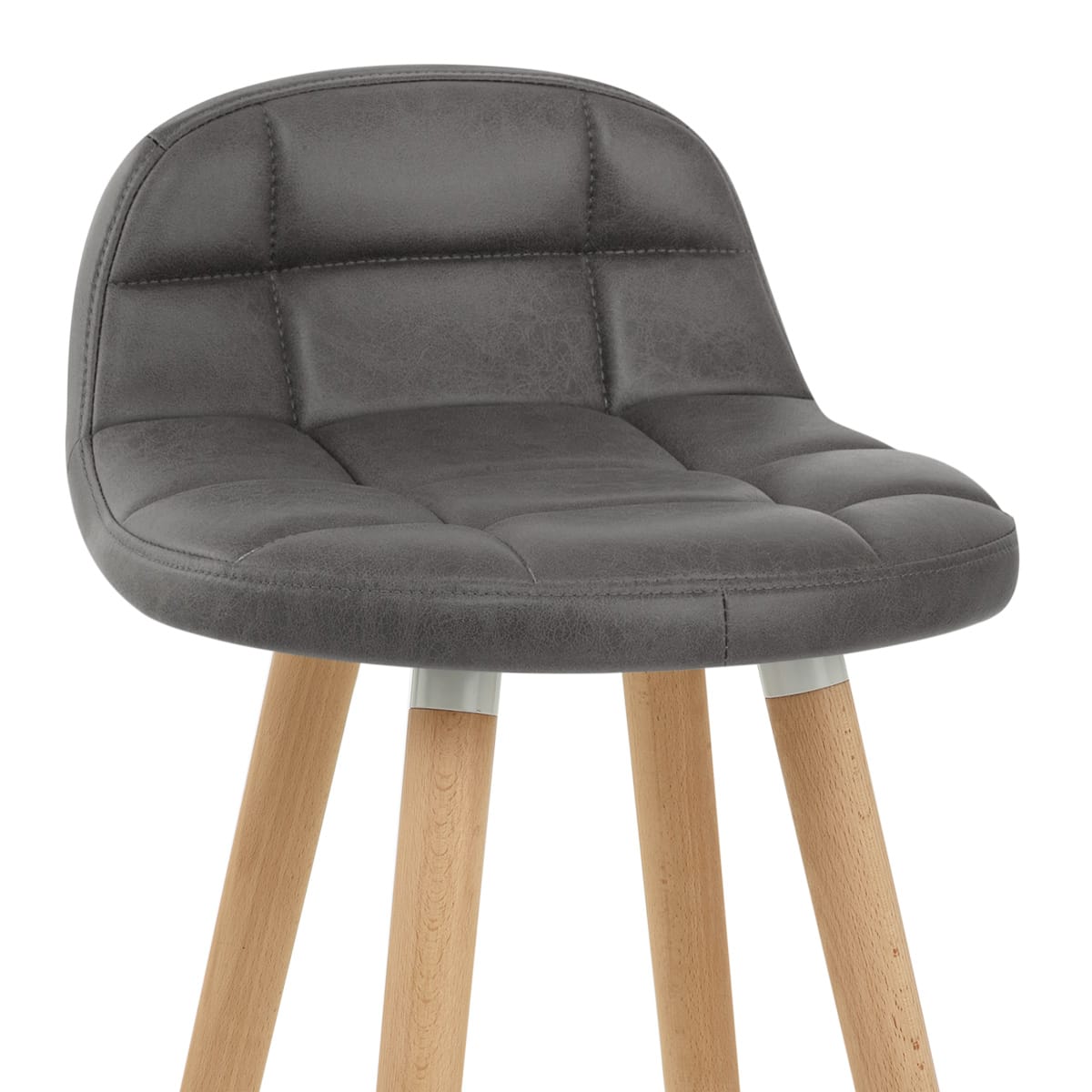 Sgabello Ecopelle Antica Legno - Sole Grigio