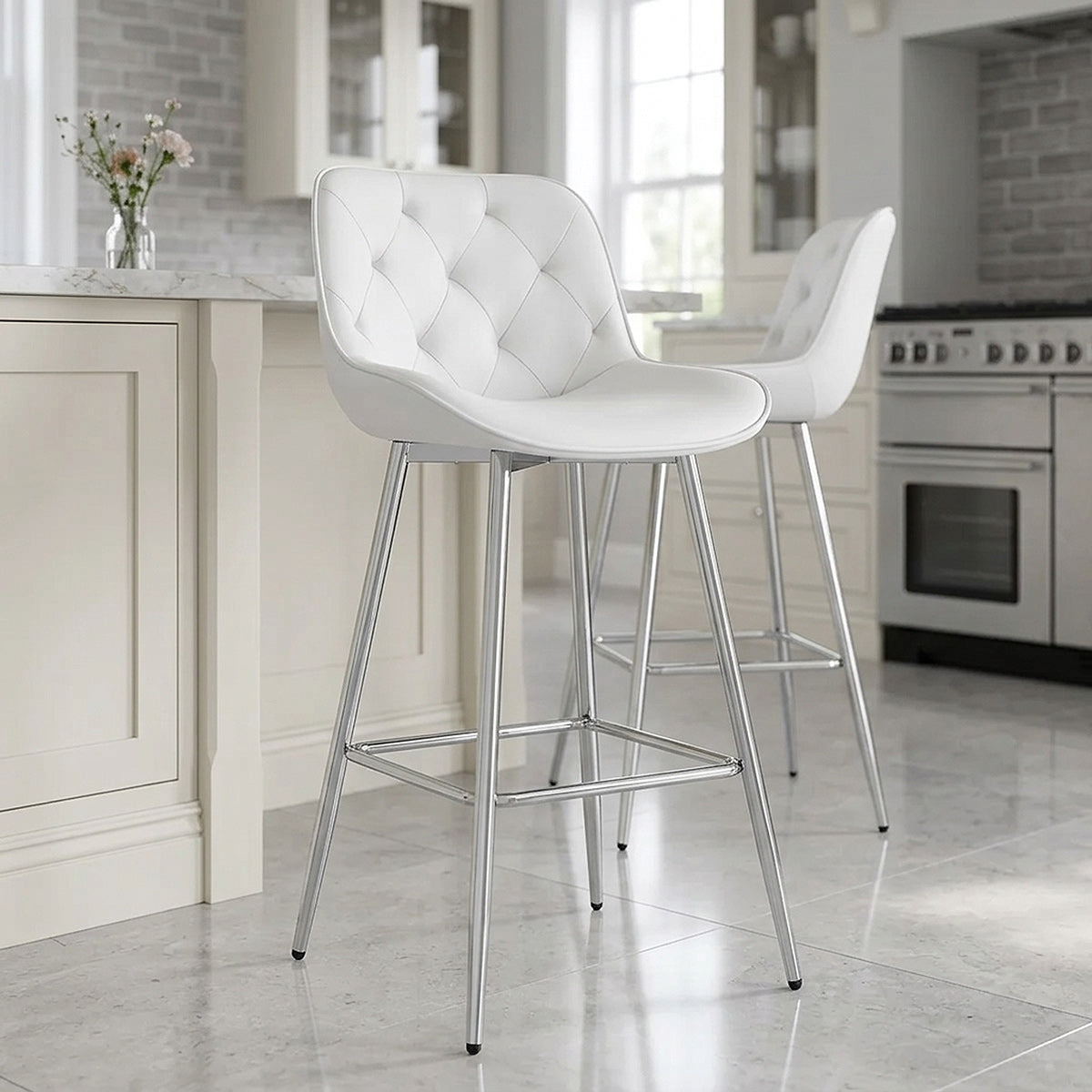Sgabello Ecopelle - Sprint Bianco