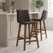 Sgabello Ecopelle Legno - Spritz Marrone