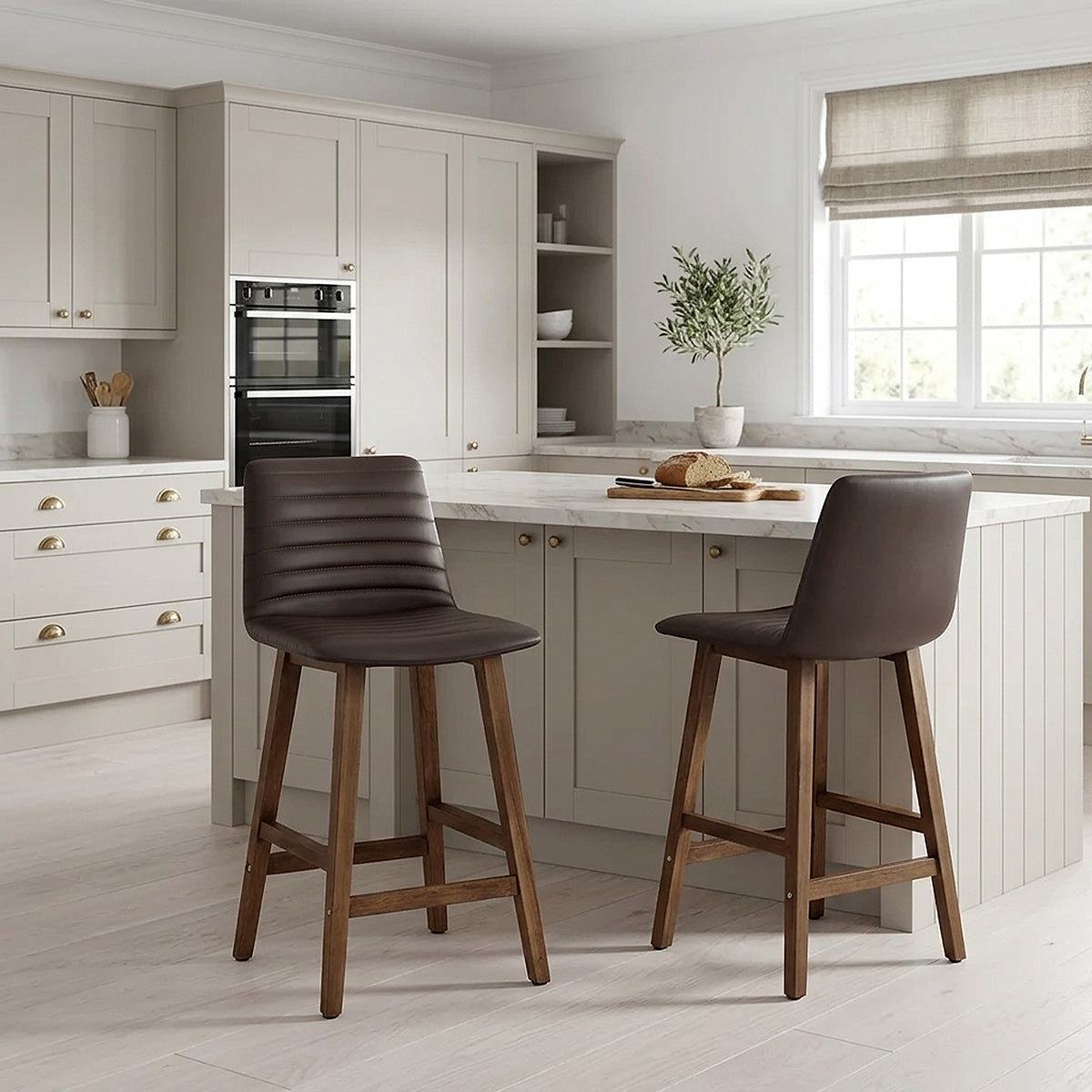 Sgabello Ecopelle Legno - Spritz Marrone