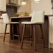 Sgabello Ecopelle Legno - Spritz Crema
