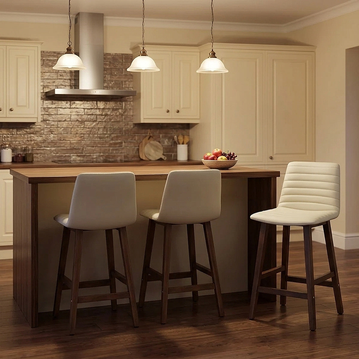 Sgabello Ecopelle Legno - Spritz Crema