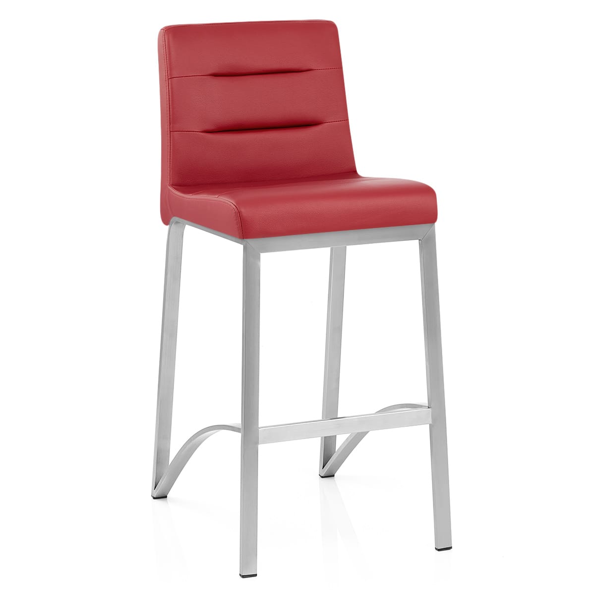 Sgabello Ecopelle Satinato - Stella Rosso