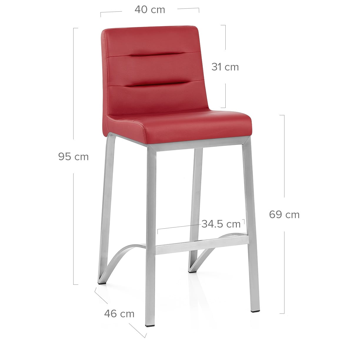 Sgabello Ecopelle Satinato - Stella Rosso