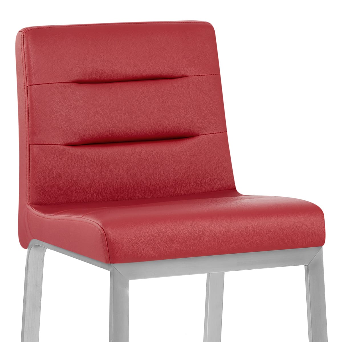 Sgabello Ecopelle Satinato - Stella Rosso
