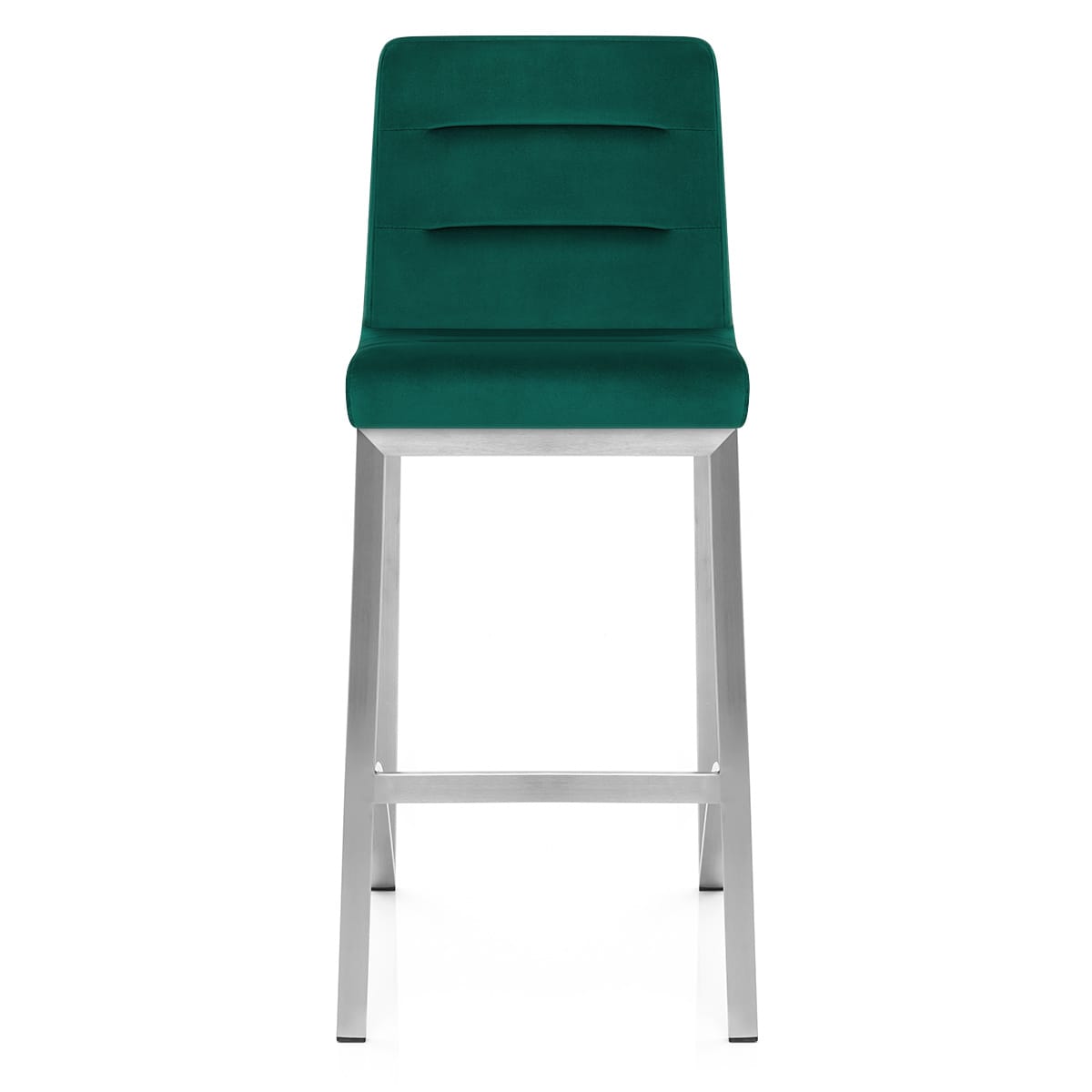 Sgabello Velluto Acciaio Spazzolato - Stella Verde
