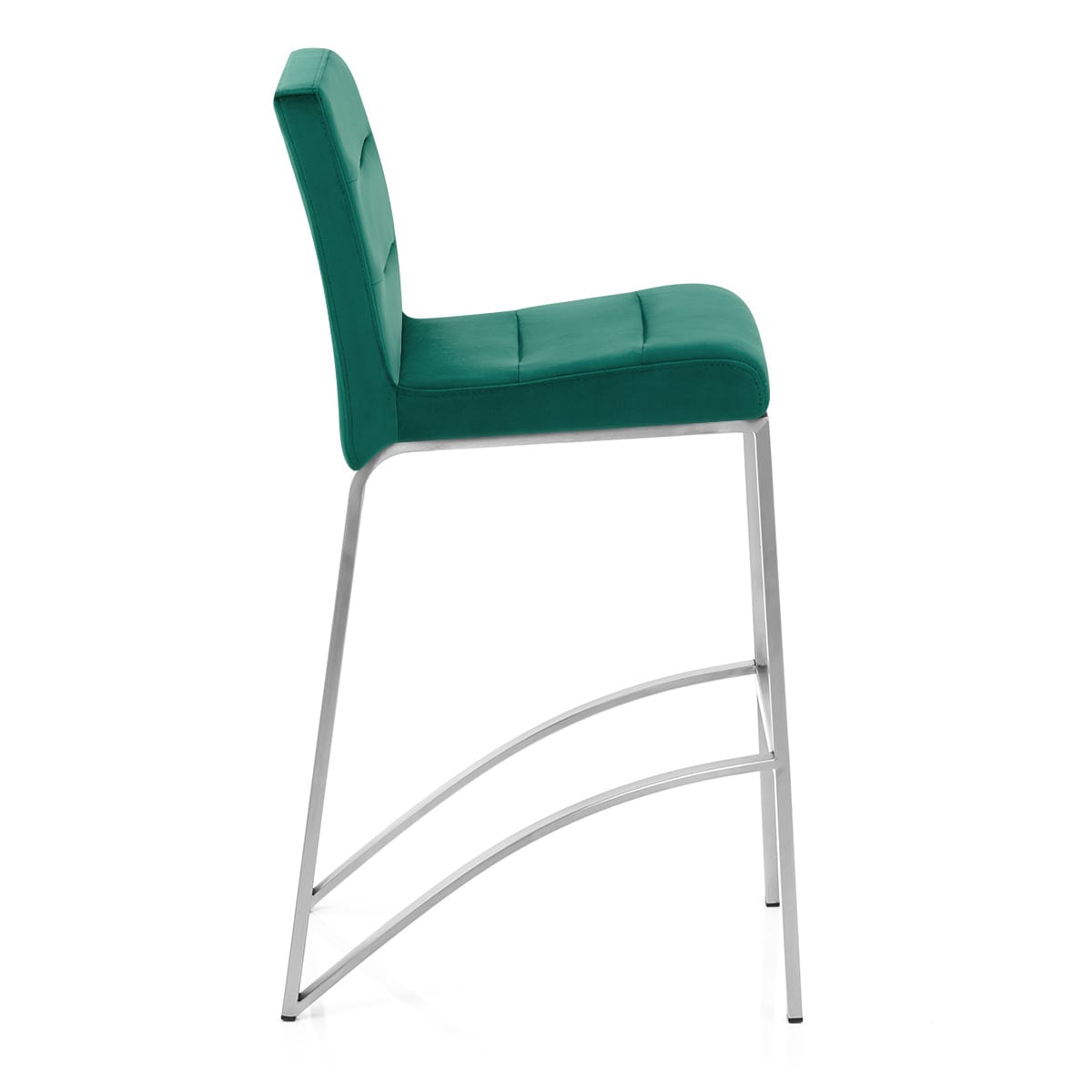Sgabello Velluto Acciaio Spazzolato - Stella Verde