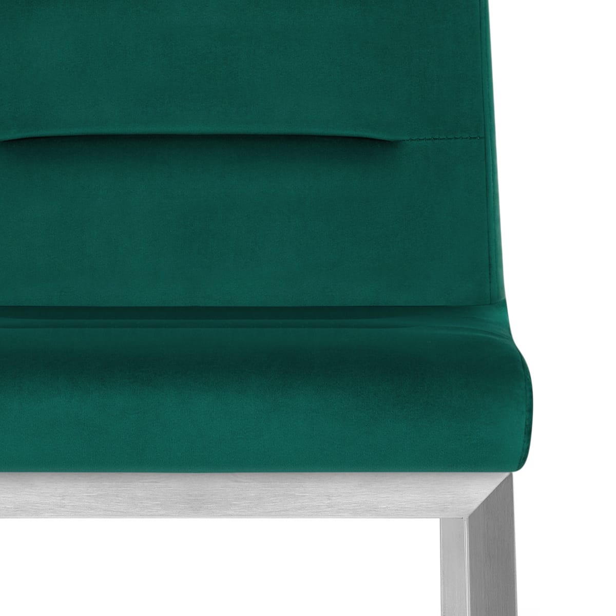 Sgabello Velluto Acciaio Spazzolato - Stella Verde