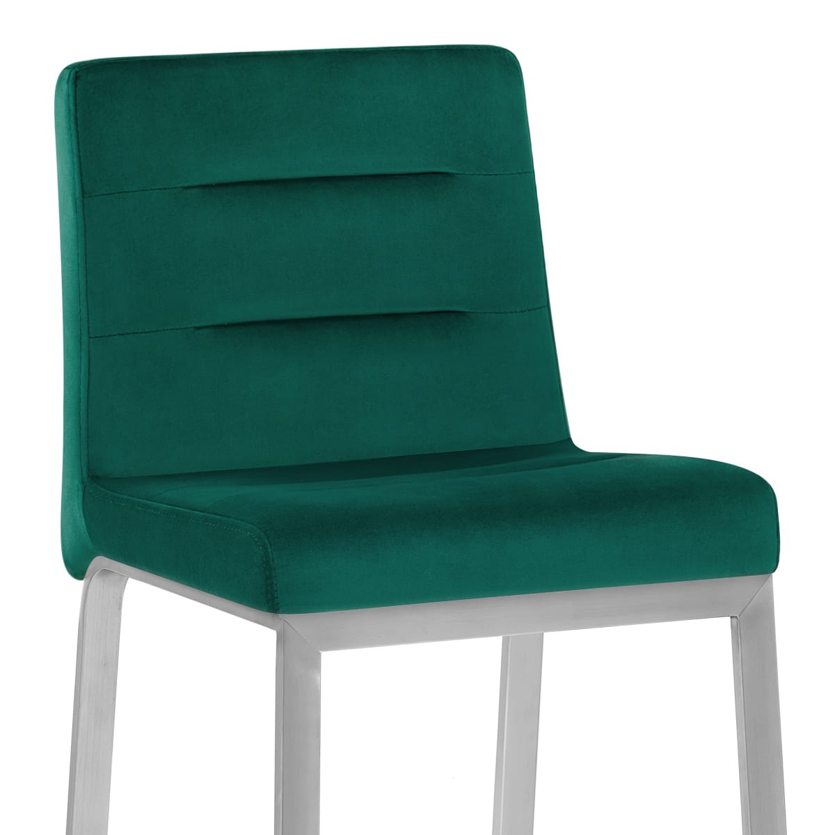 Sgabello Velluto Acciaio Spazzolato - Stella Verde