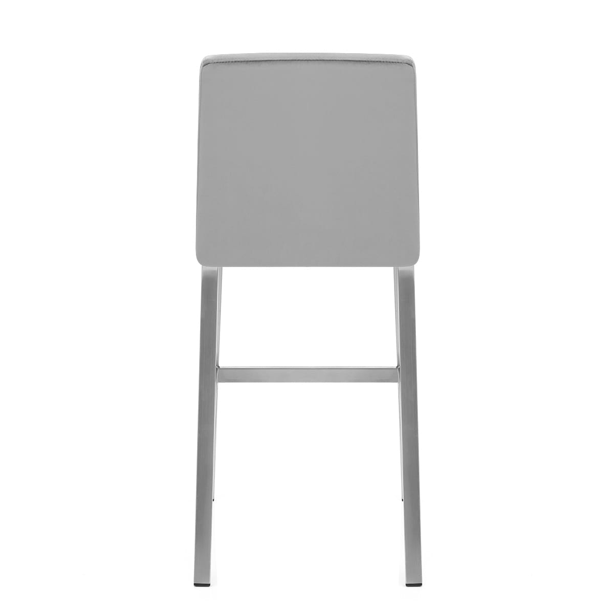 Sgabello Velluto Acciaio Spazzolato - Stella Grigio