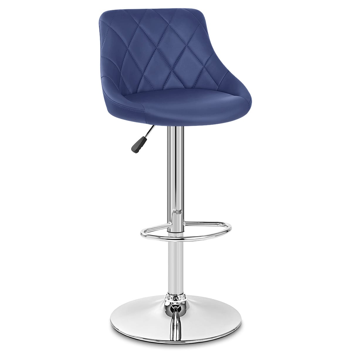 Sgabello Ecopelle Cromato - Stitch Blu