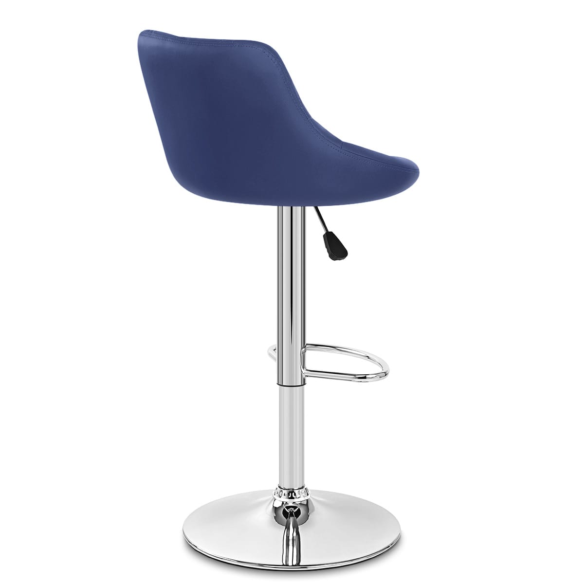Sgabello Ecopelle Cromato - Stitch Blu