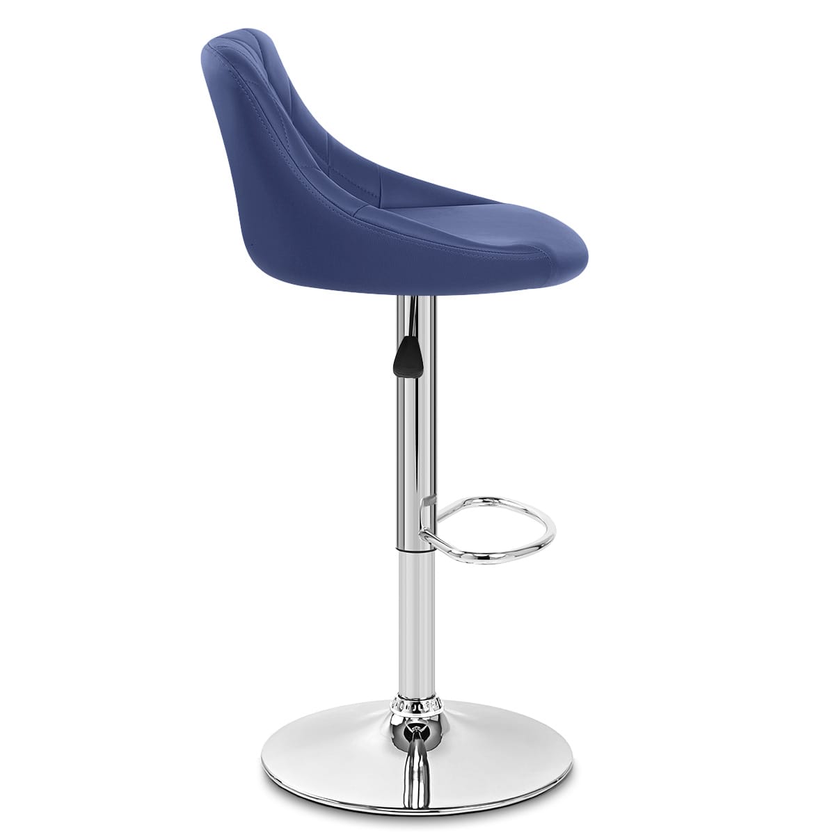 Sgabello Ecopelle Cromato - Stitch Blu