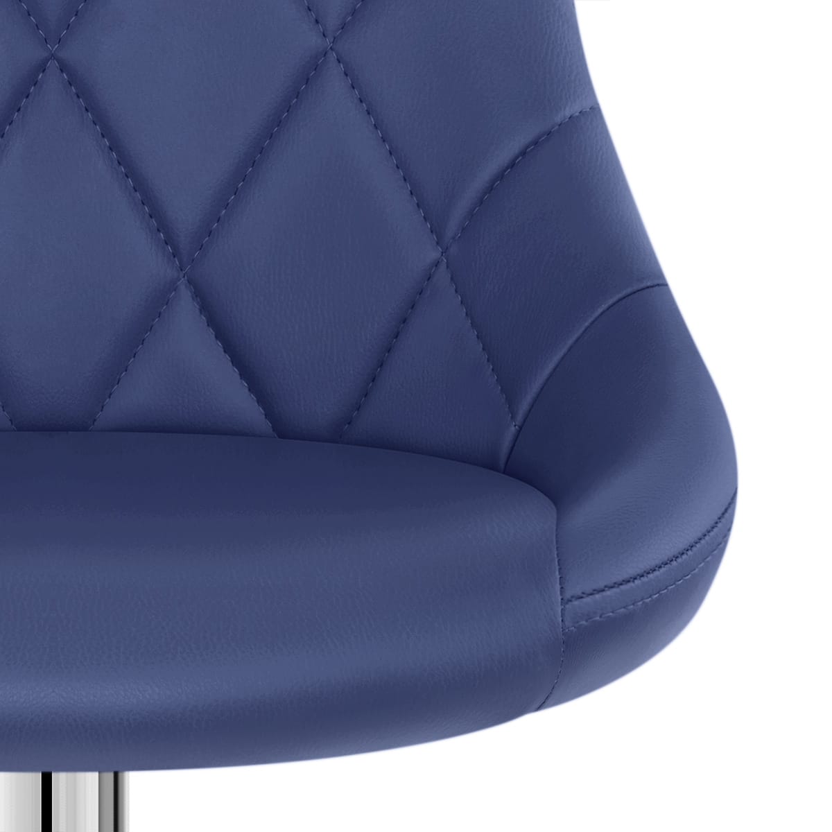 Sgabello Ecopelle Cromato - Stitch Blu