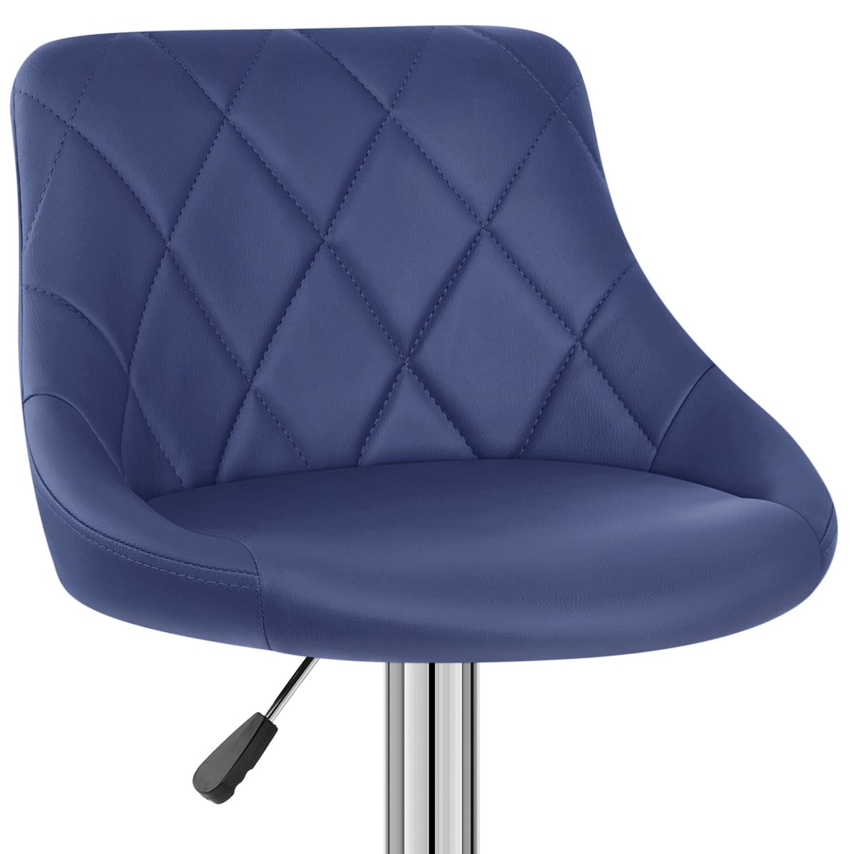 Sgabello Ecopelle Cromato - Stitch Blu