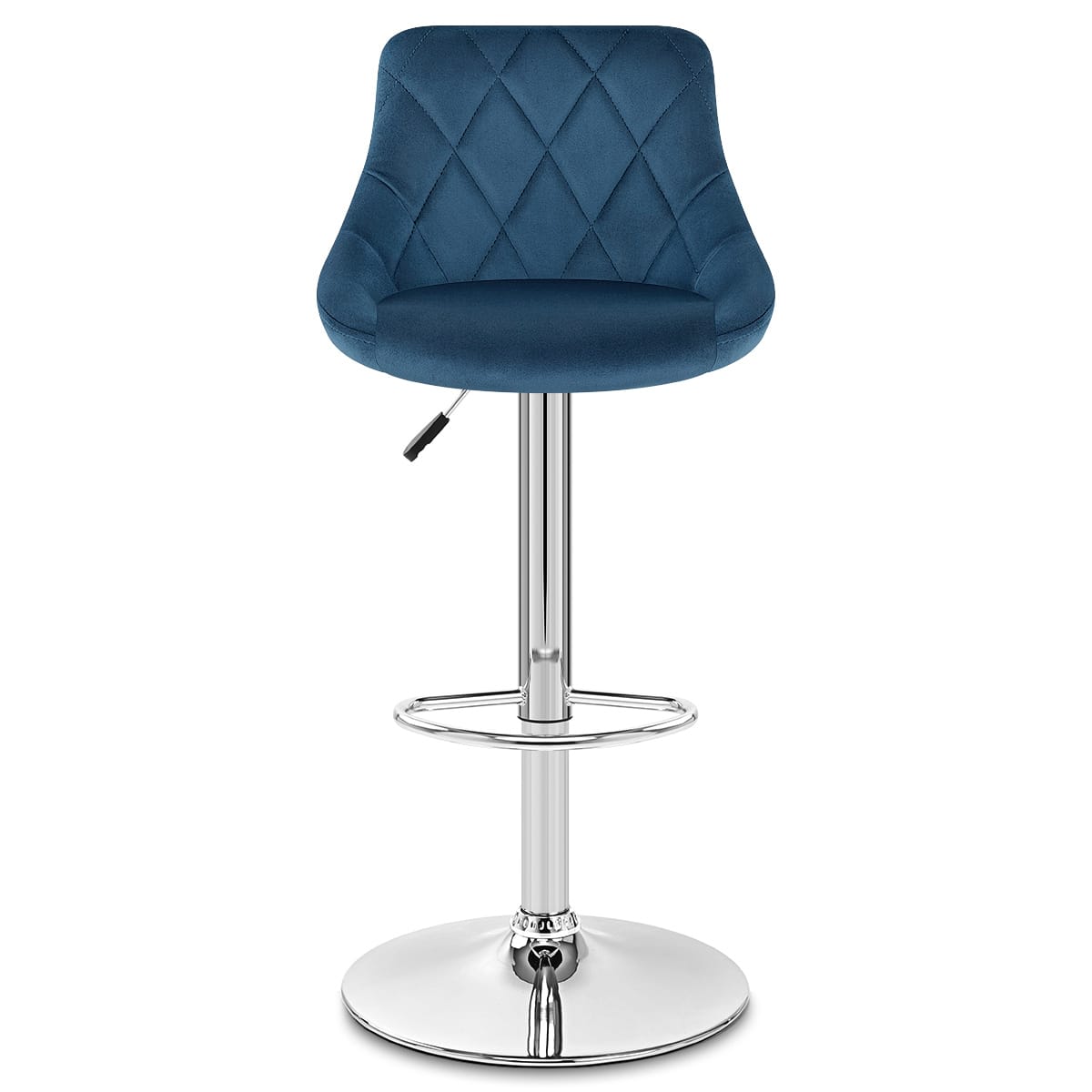 Sgabello Velluto Cromato - Stitch Blu