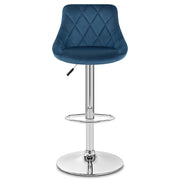 Sgabello Velluto Cromato - Stitch Blu