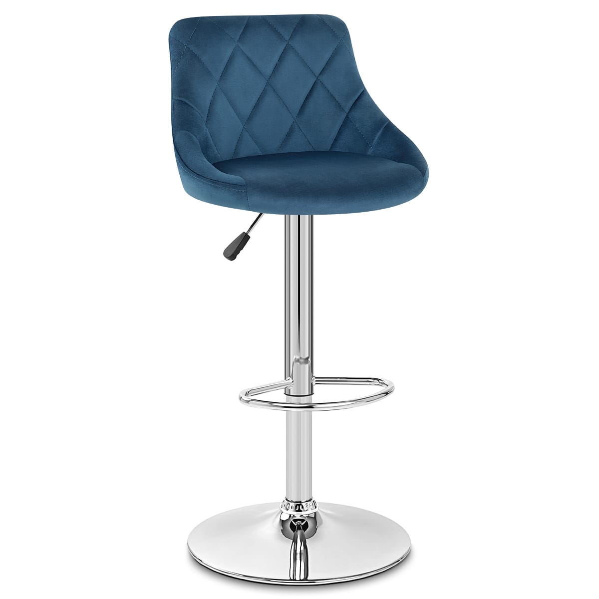 Sgabello Velluto Cromato - Stitch Blu