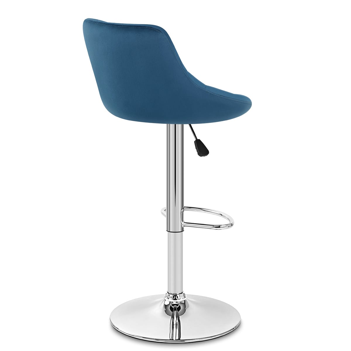 Sgabello Velluto Cromato - Stitch Blu
