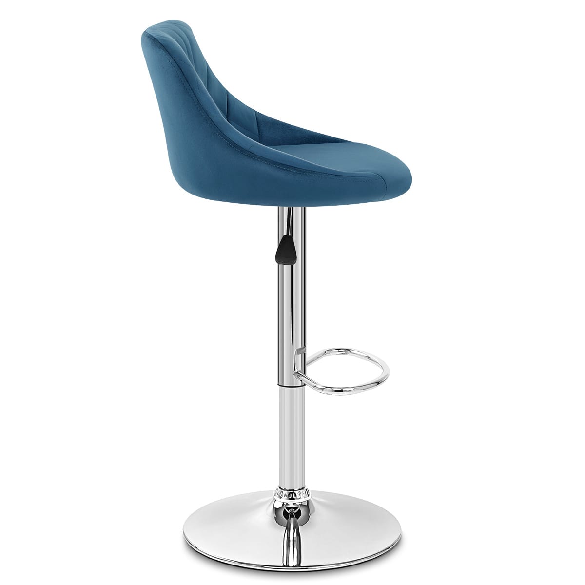Sgabello Velluto Cromato - Stitch Blu