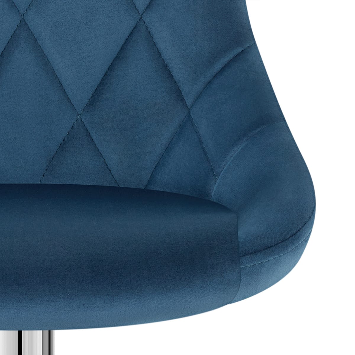 Sgabello Velluto Cromato - Stitch Blu