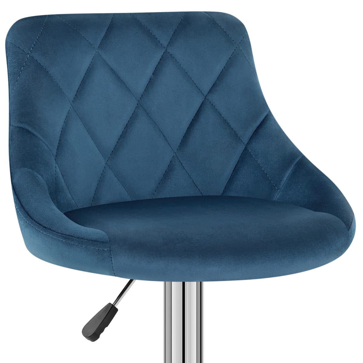 Sgabello Velluto Cromato - Stitch Blu