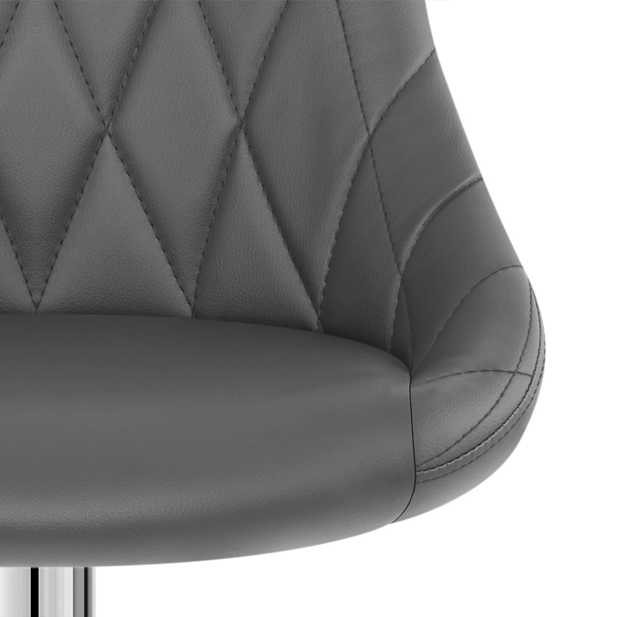 Sgabello Ecopelle Cromato - Stitch Grigio
