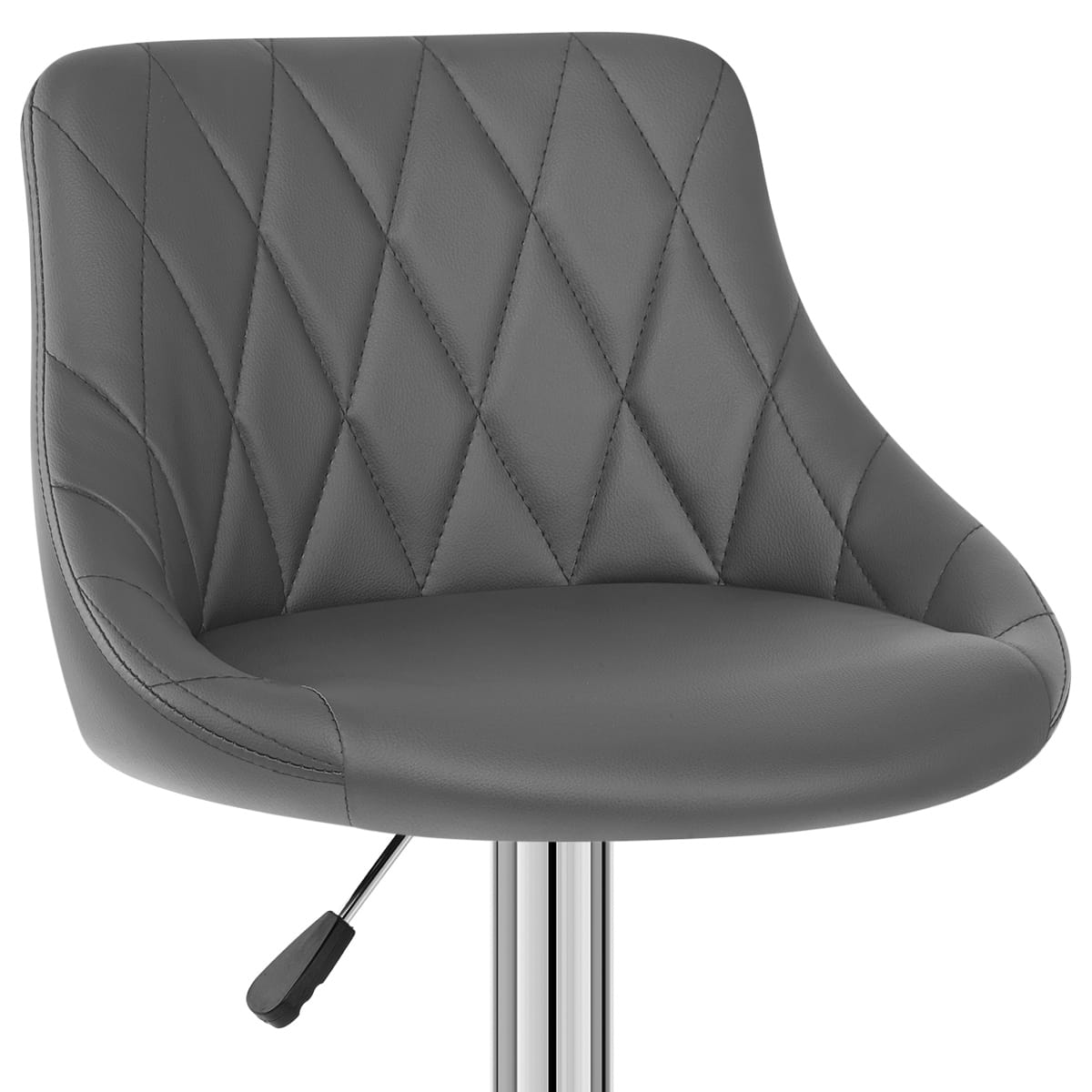 Sgabello Ecopelle Cromato - Stitch Grigio