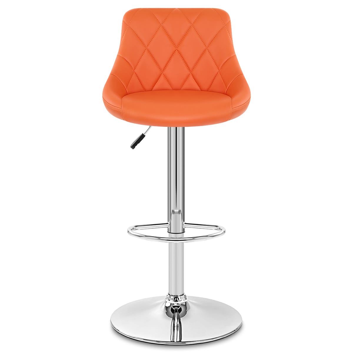 Sgabello Ecopelle Cromato - Stitch Arancione