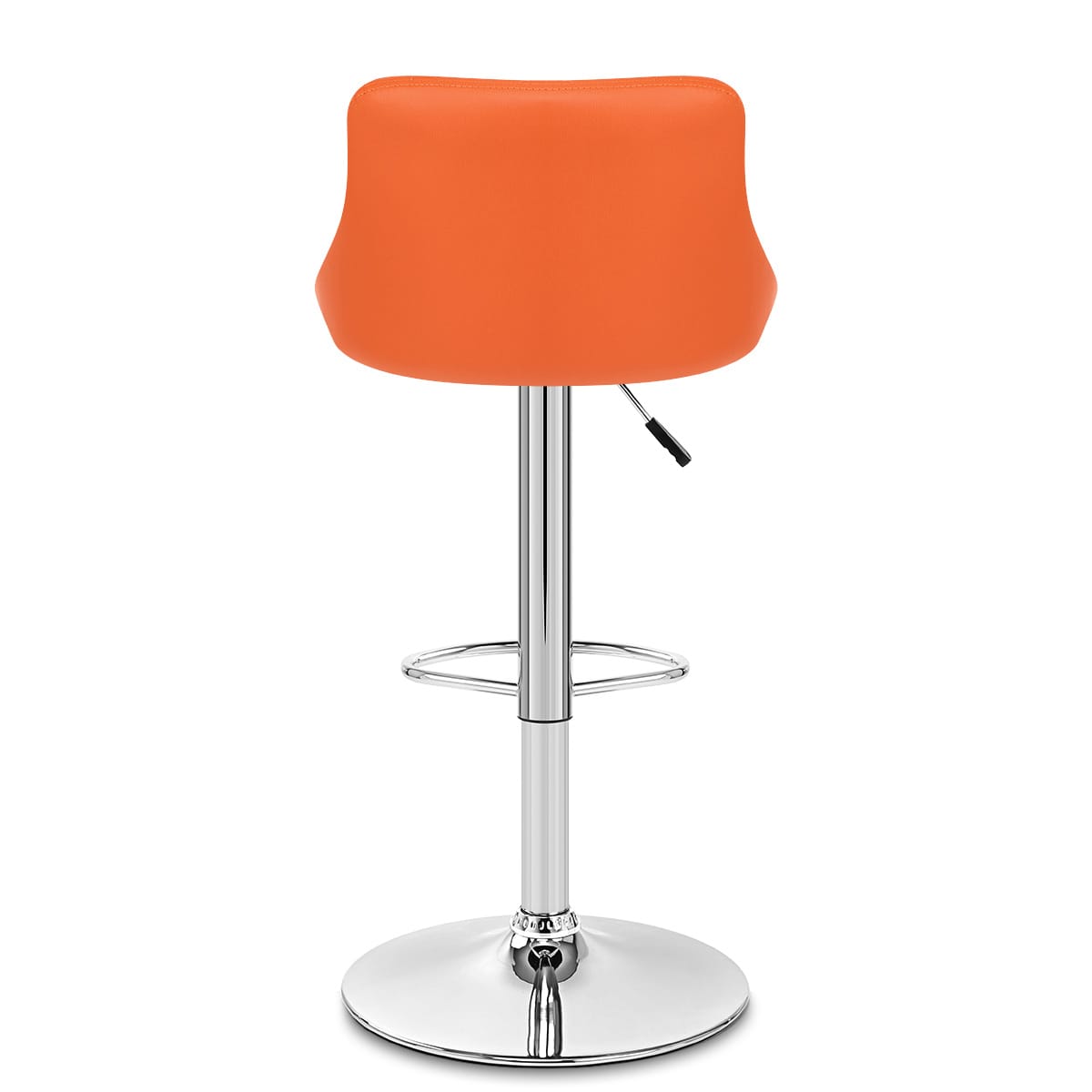 Sgabello Ecopelle Cromato - Stitch Arancione