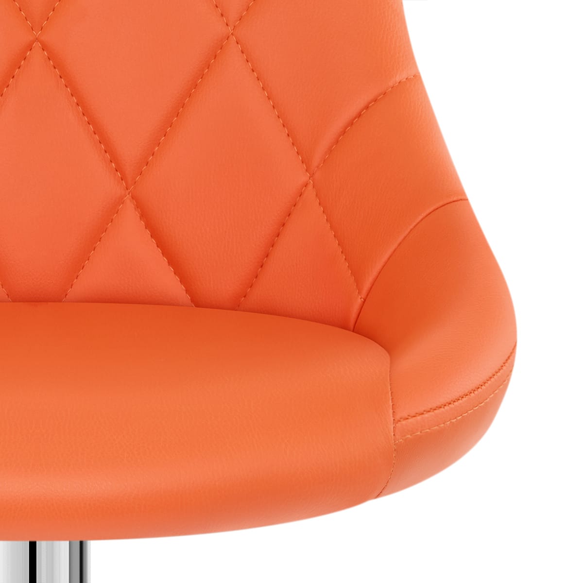 Sgabello Ecopelle Cromato - Stitch Arancione