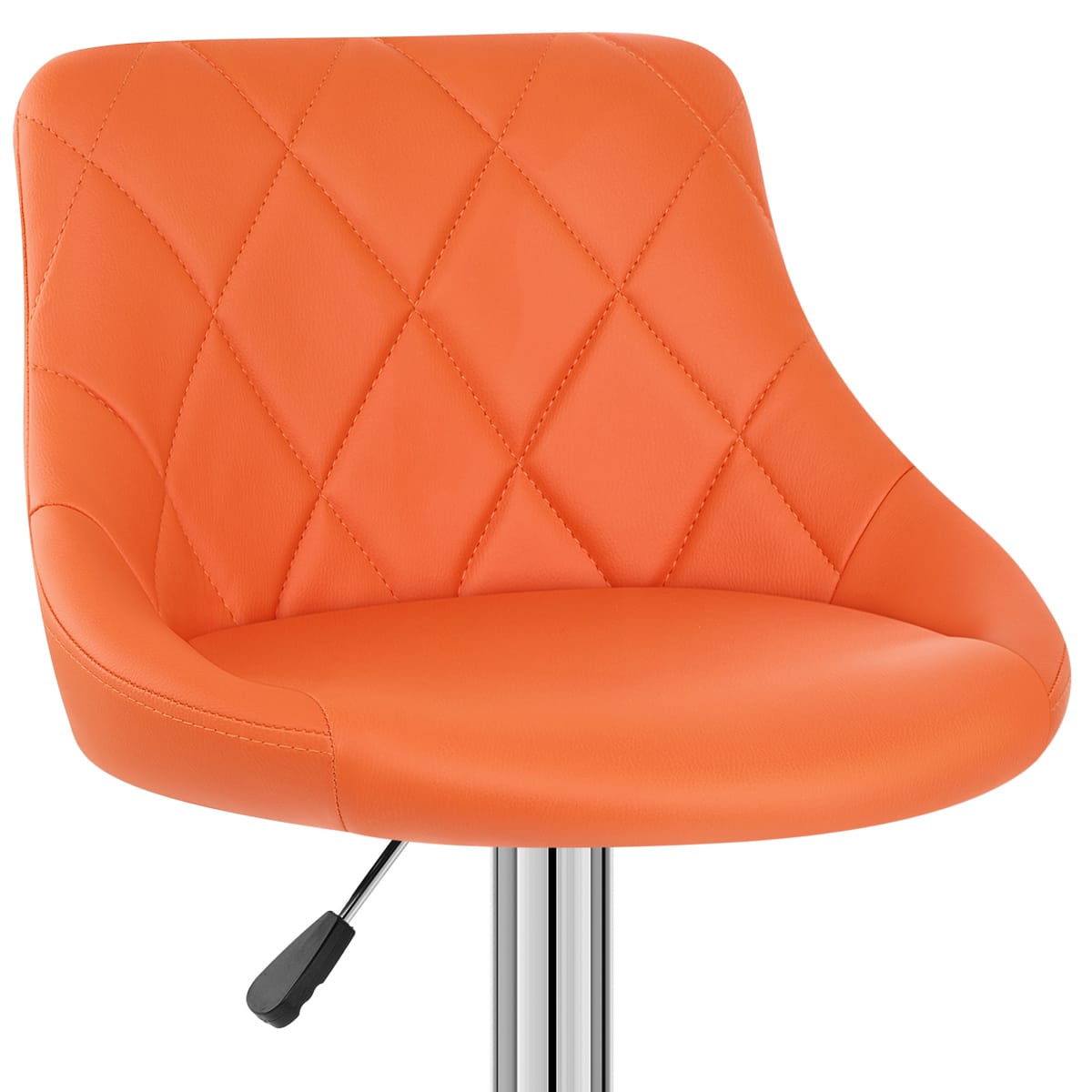 Sgabello Ecopelle Cromato - Stitch Arancione