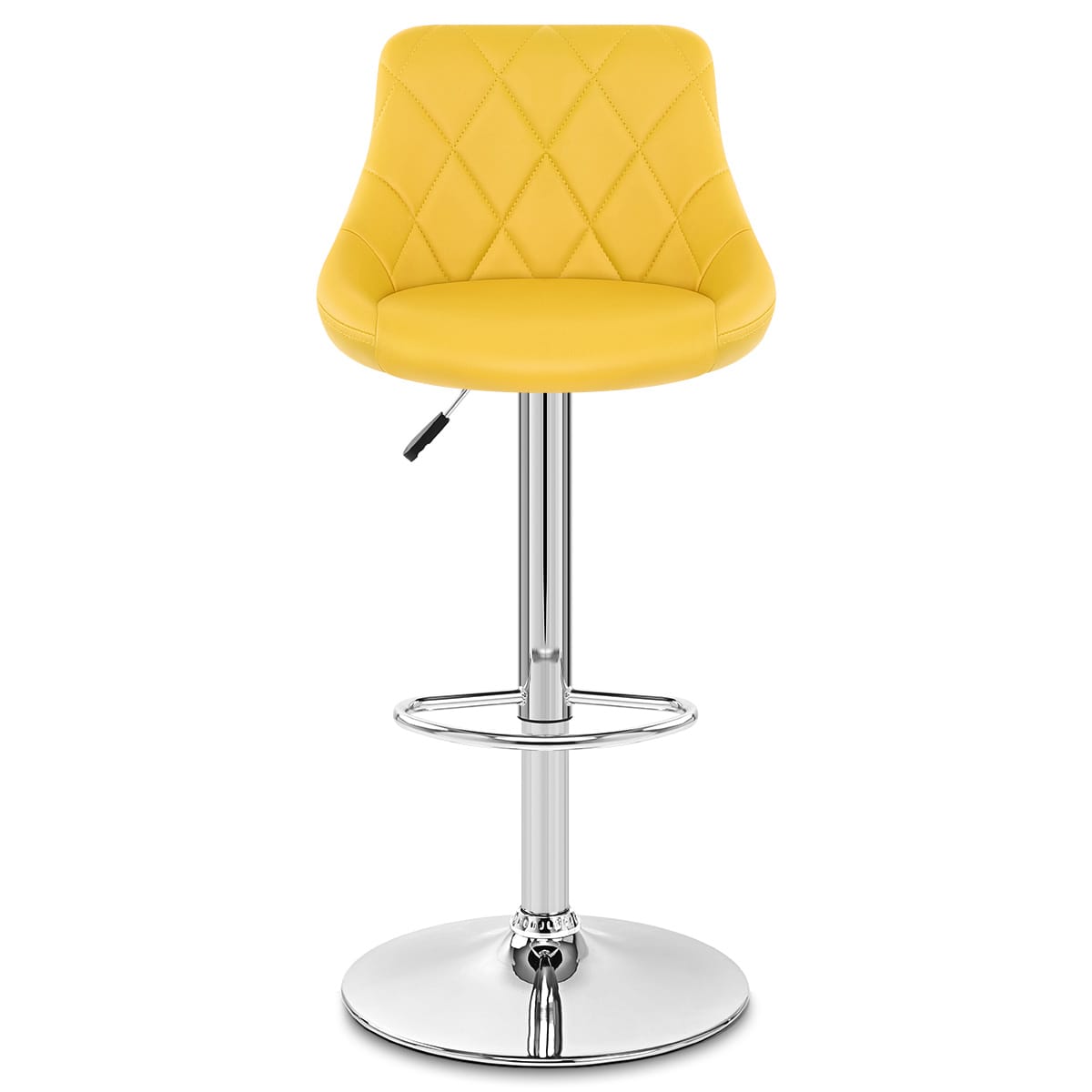 Sgabello Ecopelle Cromato - Stitch Giallo