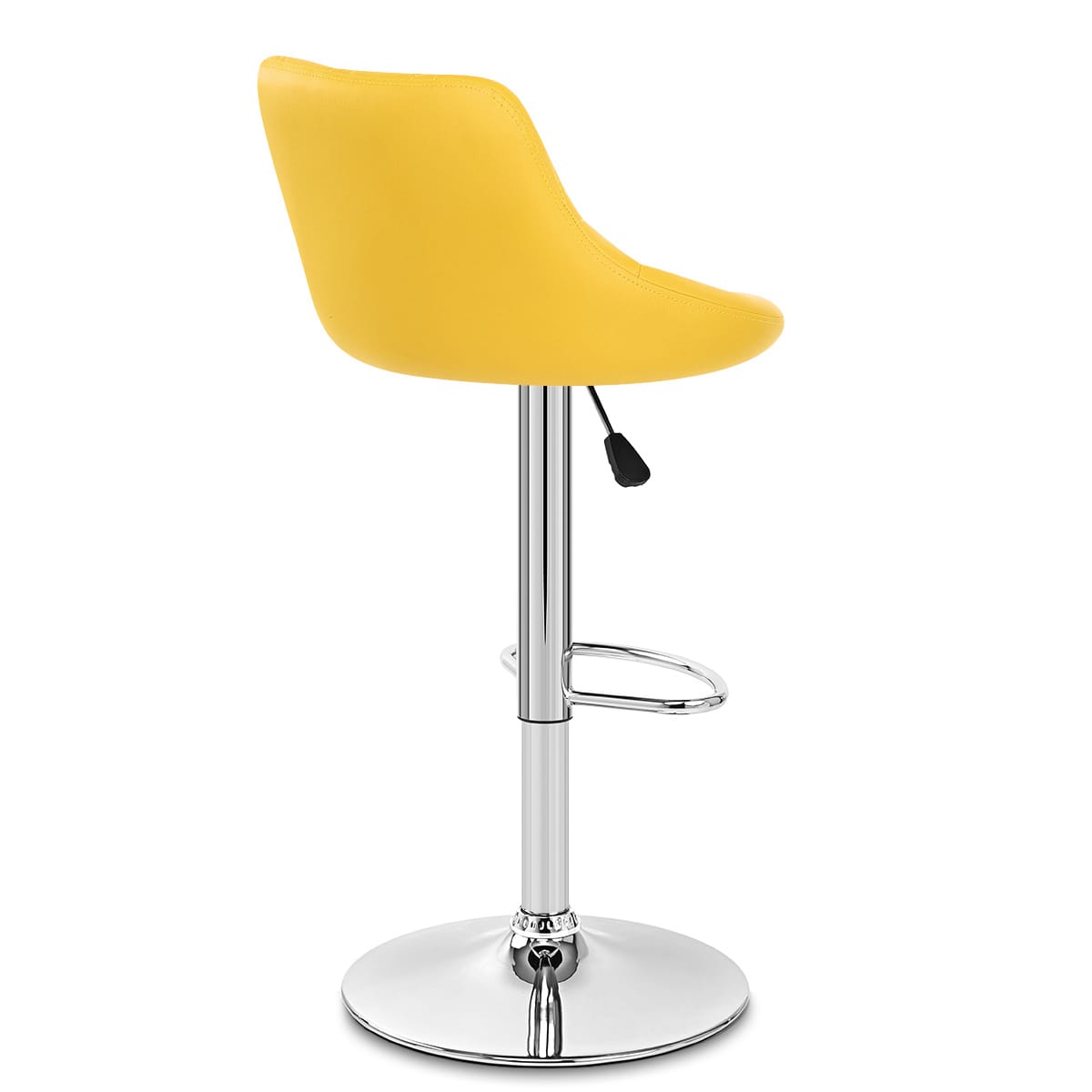 Sgabello Ecopelle Cromato - Stitch Giallo