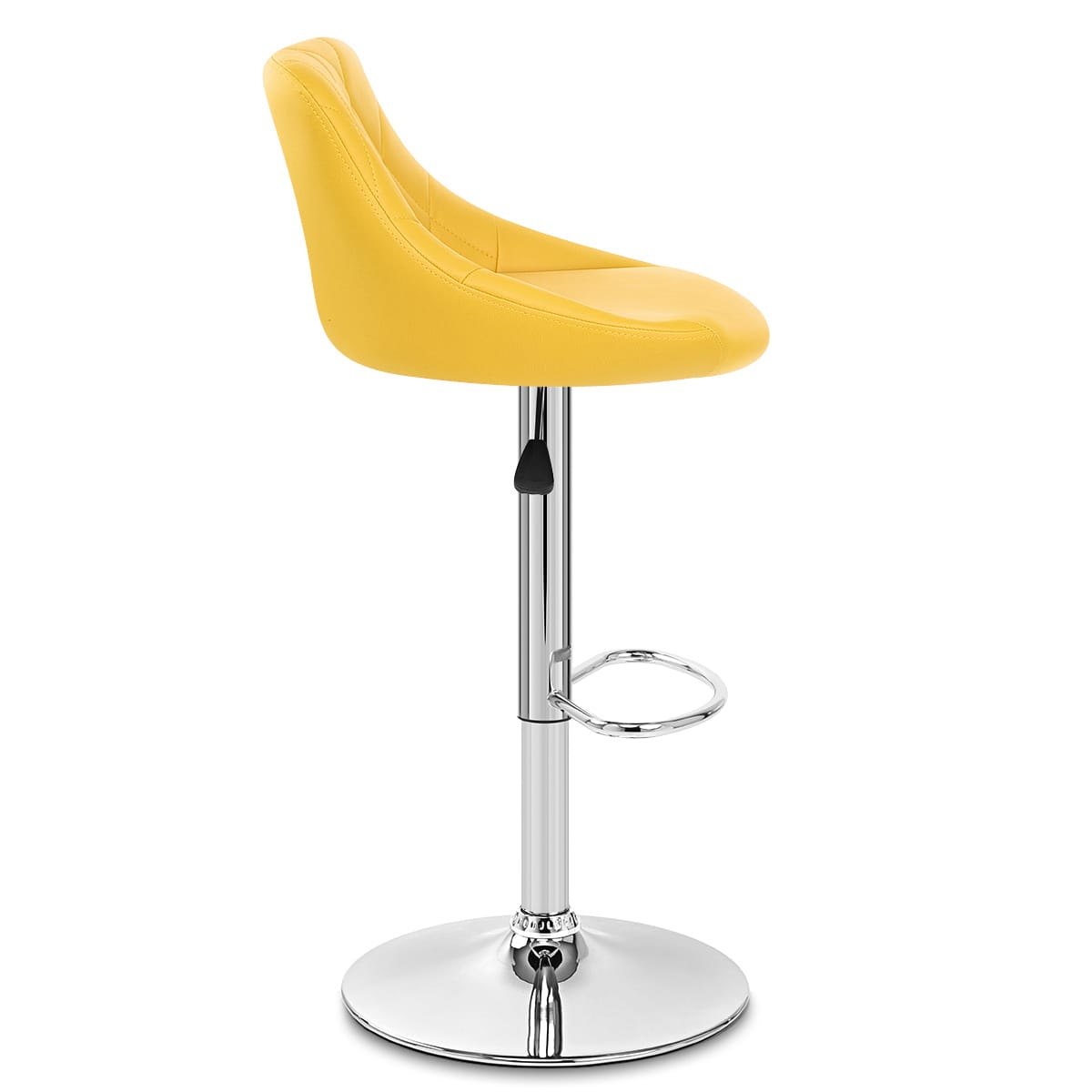 Sgabello Ecopelle Cromato - Stitch Giallo