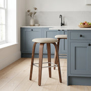 Sgabello legno tessuto - Stockholm Crema