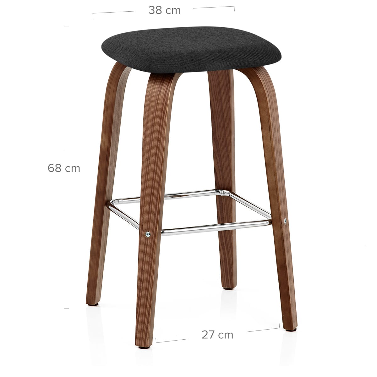 Sgabello legno tessuto - Stockholm Nero