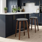 Sgabello legno tessuto - Stockholm Grigio