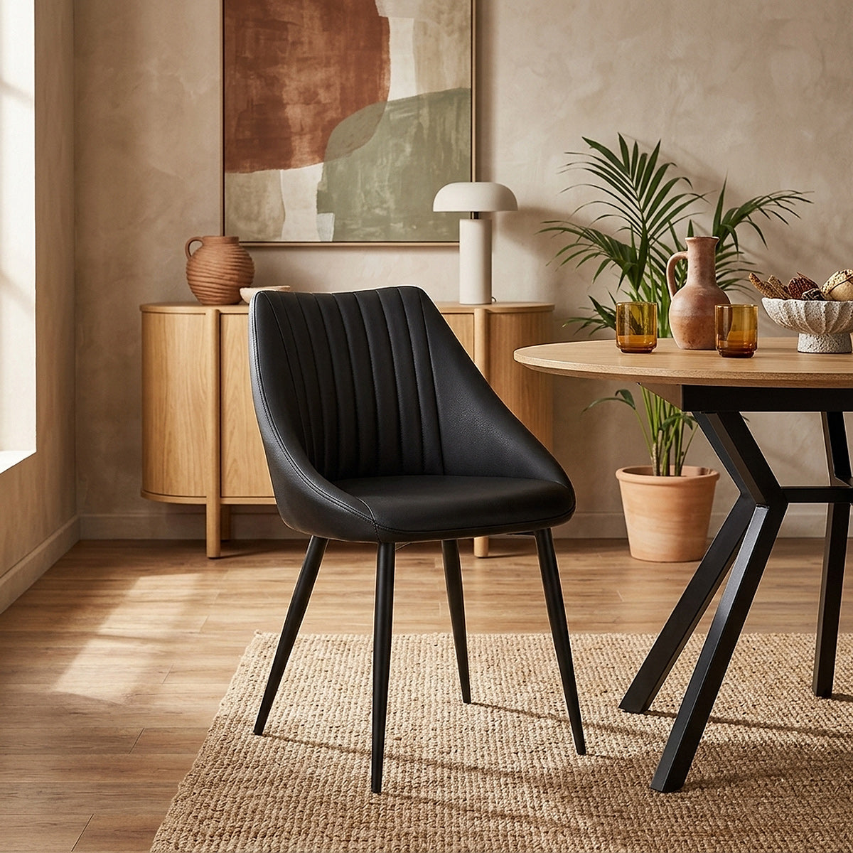 Sedia Vera Pelle - Strata Nero