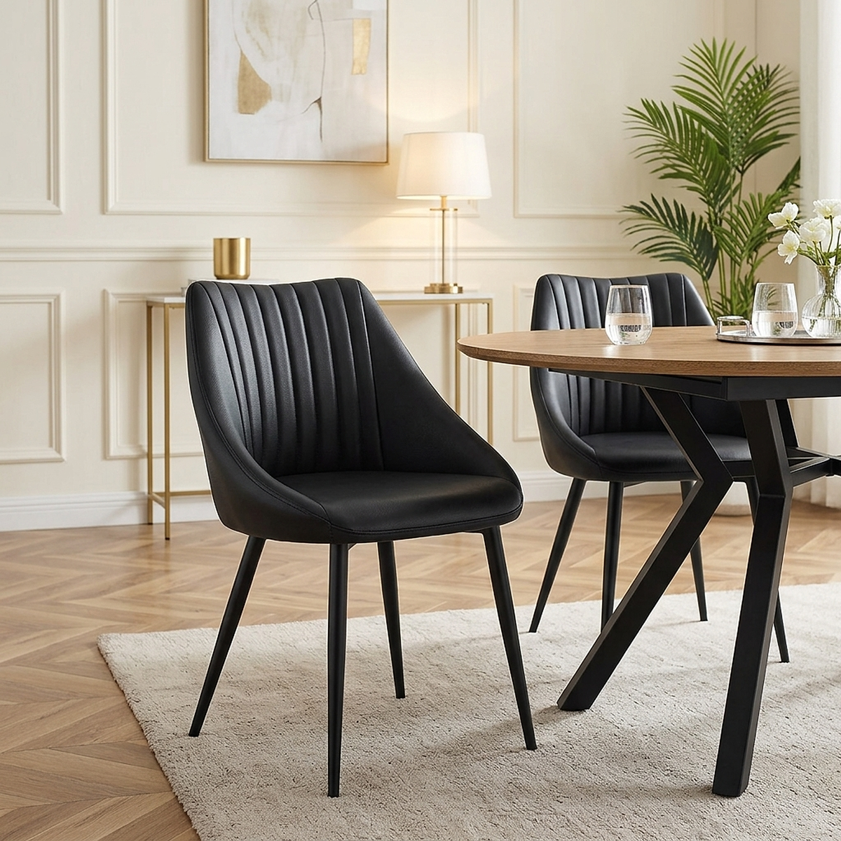 Sedia Vera Pelle - Strata Nero