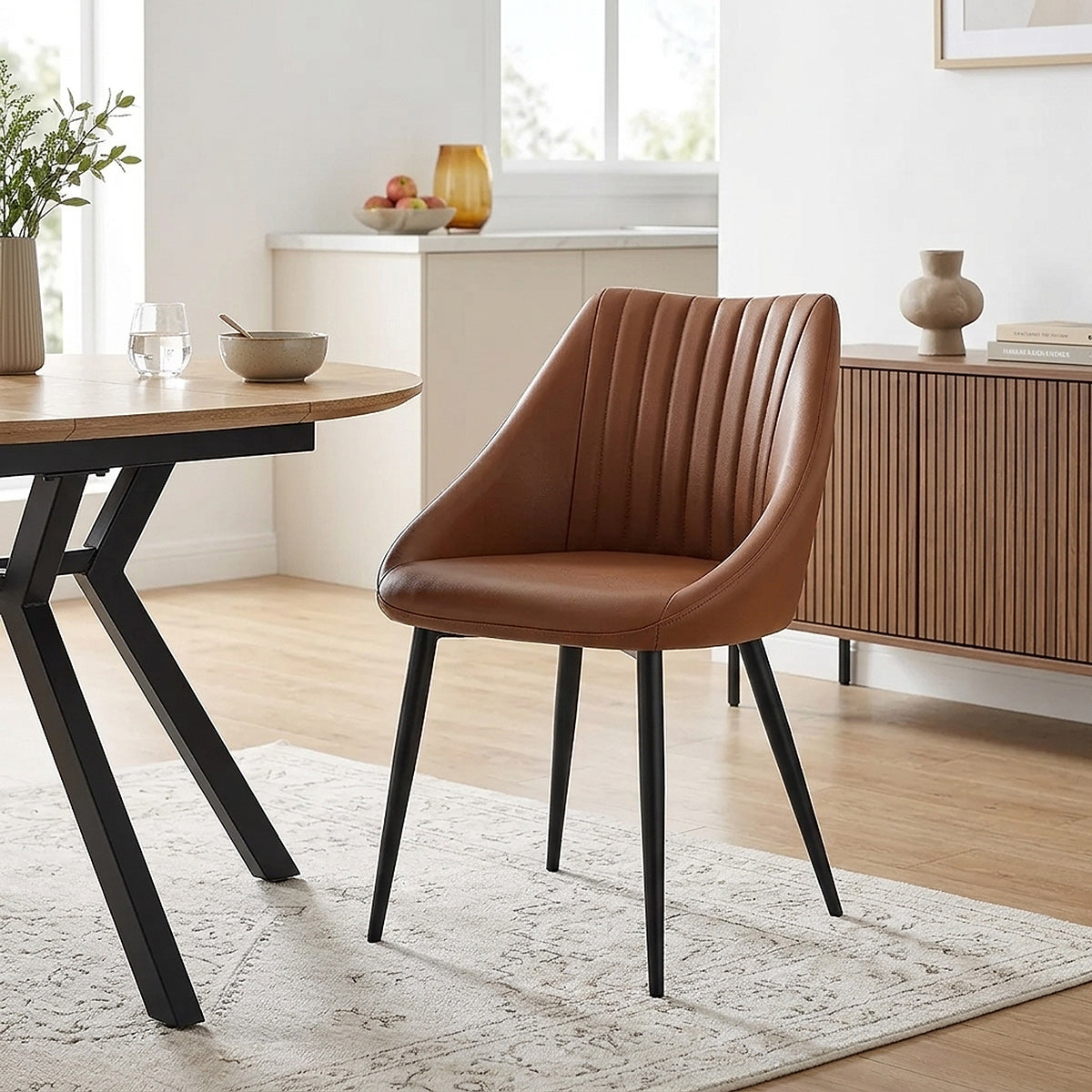 Sedia Vera Pelle - Strata Marrone