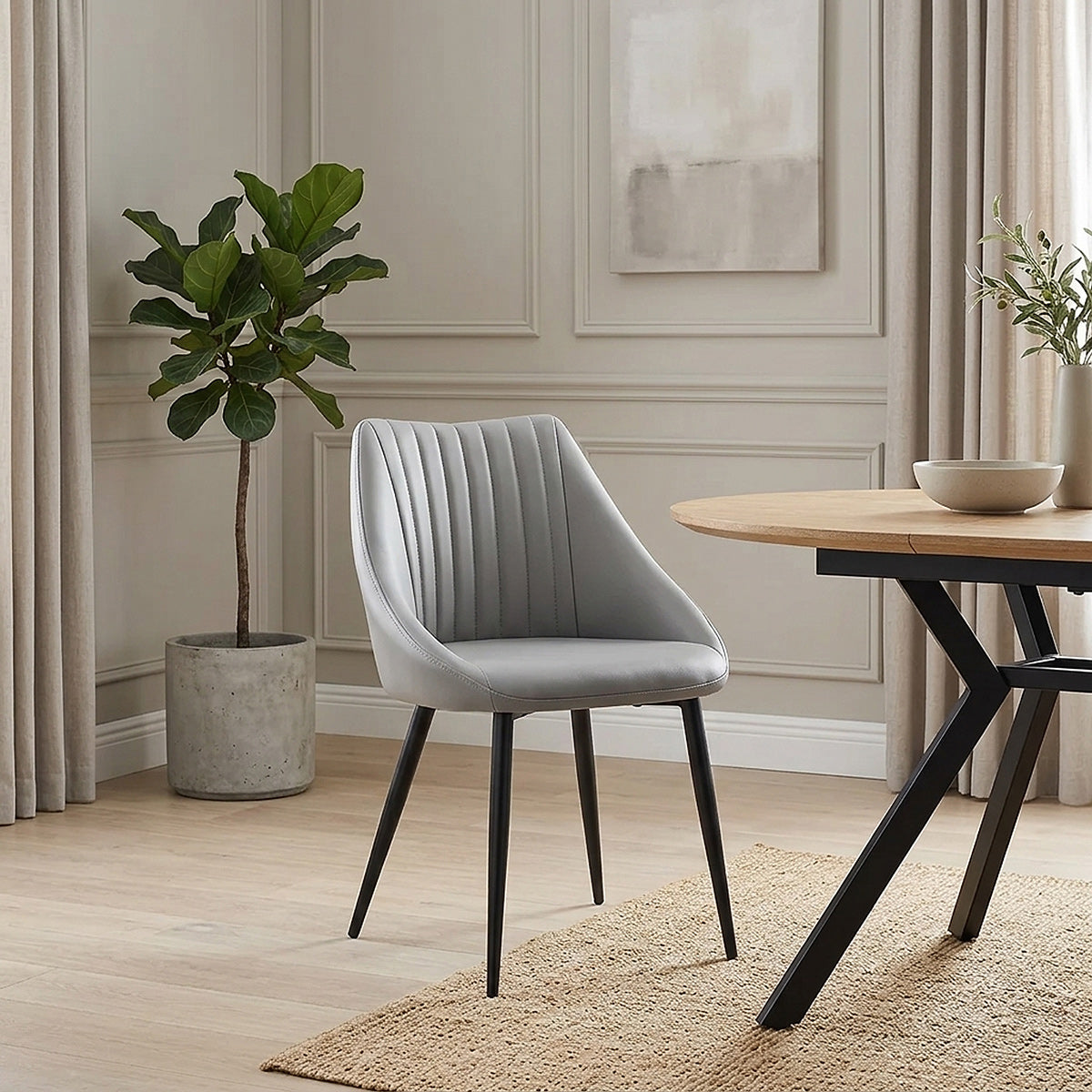 Sedia Vera Pelle - Strata Grigio
