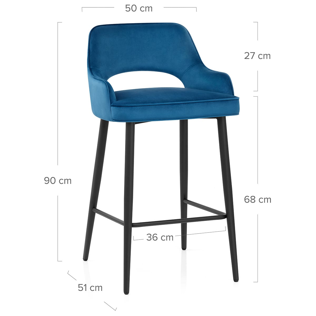 Sgabello Velluto - Sutton Blu