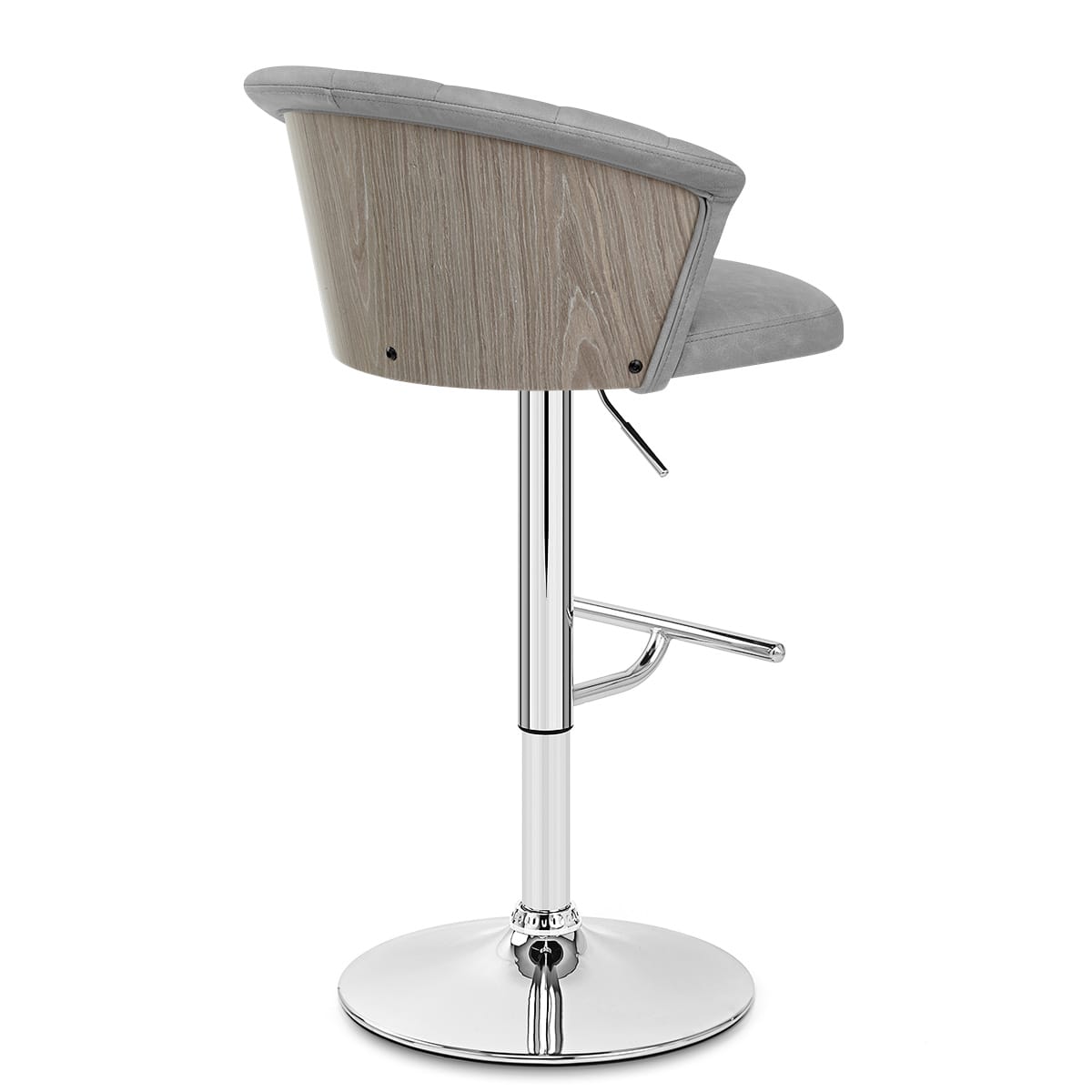 Sgabello Ecopelle Cromato - Symphony Grigio