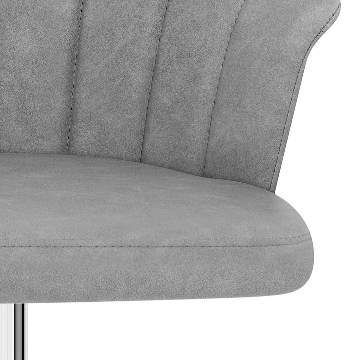 Sgabello Ecopelle Cromato - Symphony Grigio